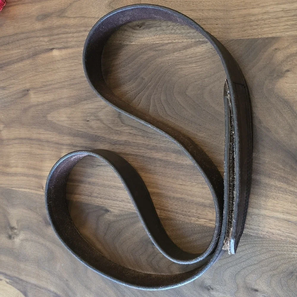 Duluth Trading Co Belt Mens 50 Brown Leather Hook and Loop Workwear USA 81024